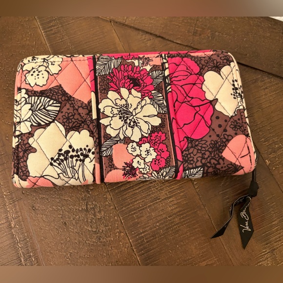 Vera Bradley Pink and Brown Floral Wristlet - Picture 2 of 3